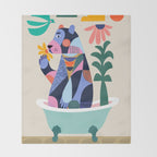 Bear in the bathtub Throw Blanket Gallery Image 2