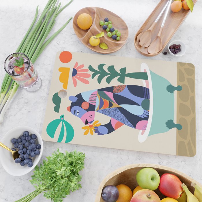 Bear in the bathtub Cutting Board Gallery Image 2