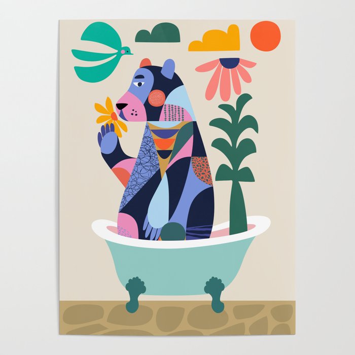 Bear in the bathtub Poster Gallery Image 1