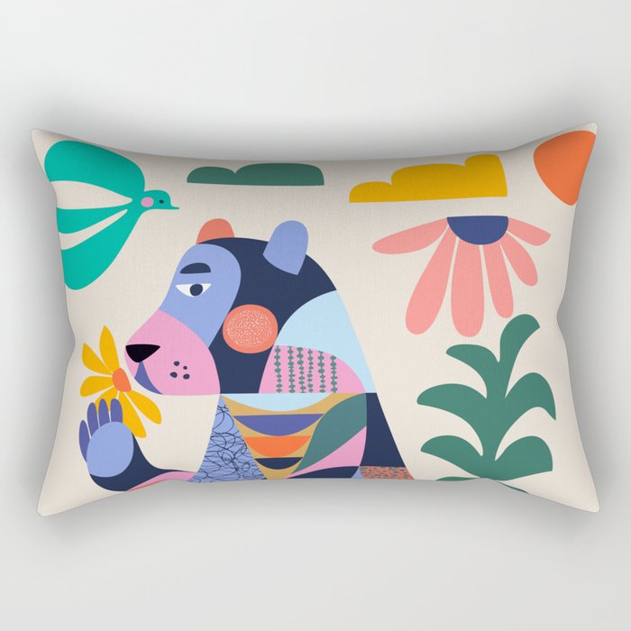 Bear in the bathtub Rectangular Pillow Gallery Image 2