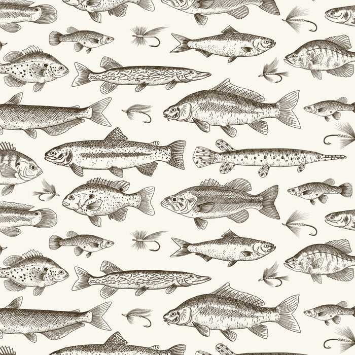 Brown - Freshwater Fish Toile Coffee Mug Gallery Image 2