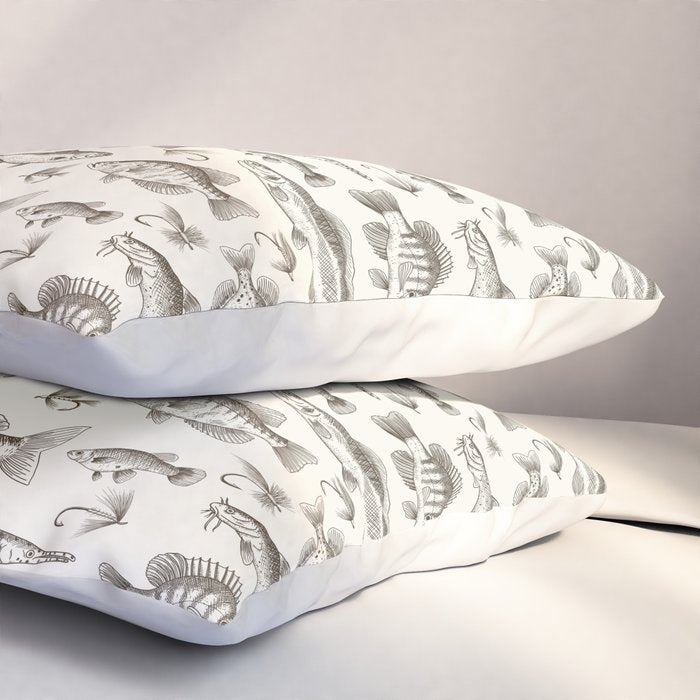 Brown - Freshwater Fish Toile Pillow Sham Gallery Image 3