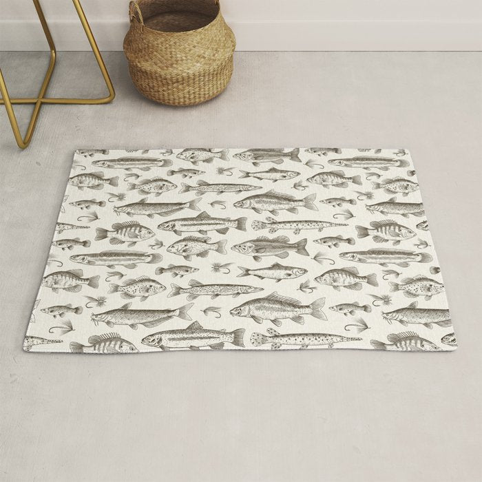 Brown - Freshwater Fish Toile Rug Gallery Image 1