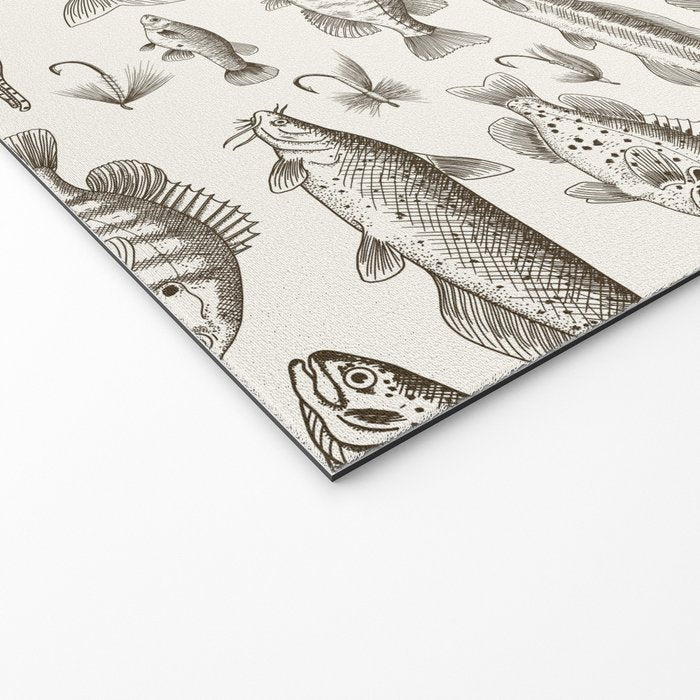 Brown - Freshwater Fish Toile Welcome Mat Gallery Image 2