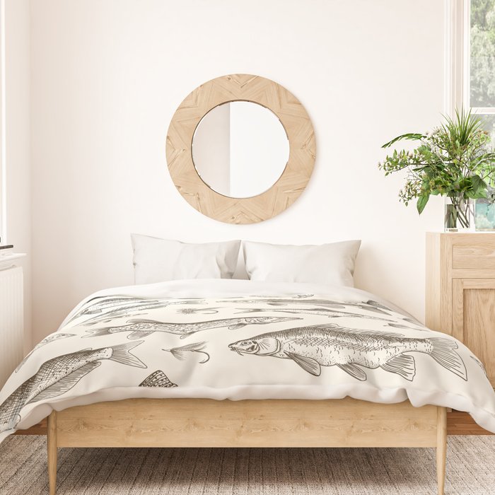 Brown - Freshwater Fish Toile Duvet Cover Gallery Image 3