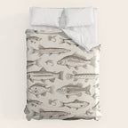 Brown - Freshwater Fish Toile Duvet Cover Gallery Image 6