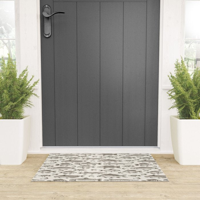 Brown - Freshwater Fish Toile Welcome Mat Gallery Image 3
