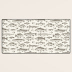 Brown - Freshwater Fish Toile Desk Mat Gallery Image 3