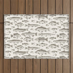 Brown - Freshwater Fish Toile Outdoor Rug Gallery Image 1