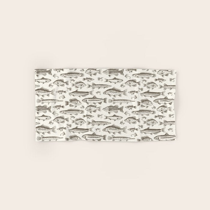 Brown - Freshwater Fish Toile Bath Towel Gallery Image 1