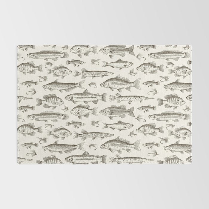 Brown - Freshwater Fish Toile Rug Gallery Image 2