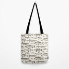 Brown - Freshwater Fish Toile Tote Bag Gallery Image 2
