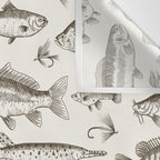 Brown - Freshwater Fish Toile Wall Tapestry Gallery Image 3