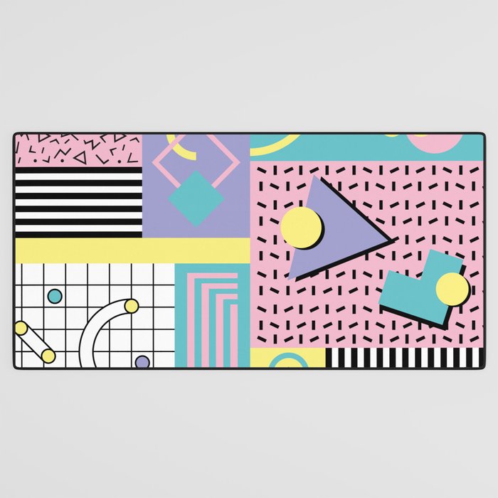 Memphis Pattern 27 - 80s - 90s Retro / 1st year anniversary design Desk Mat Gallery Image 3