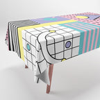 Memphis Pattern 27 - 80s - 90s Retro / 1st year anniversary design Tablecloth Gallery Image 1