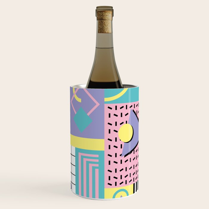 Memphis Pattern 27 - 80s - 90s Retro / 1st year anniversary design Wine Chiller Gallery Image 1