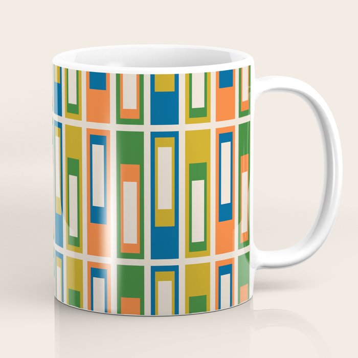 Mid Century Modern Geometric Lexington Ave Multicolored Retro Pattern Coffee Mug Gallery Image 1