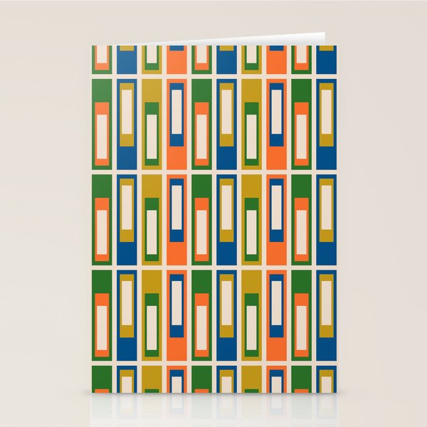 Mid Century Modern Geometric Lexington Ave Multicolored Retro Pattern Stationery Card Gallery Image 1