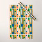 Mid Century Modern Geometric Lexington Ave Multicolored Retro Pattern Wrapping Paper Gallery Image 1