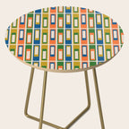 Mid Century Modern Geometric Lexington Ave Multicolored Retro Pattern Side Table Gallery Image 2