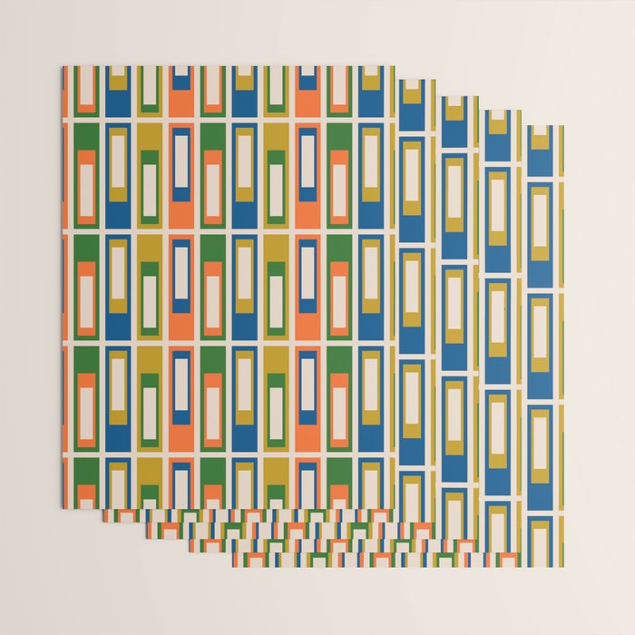 Mid Century Modern Geometric Lexington Ave Multicolored Retro Pattern Wrapping Paper Gallery Image 3