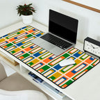 Mid Century Modern Geometric Lexington Ave Multicolored Retro Pattern Desk Mat Gallery Image 2