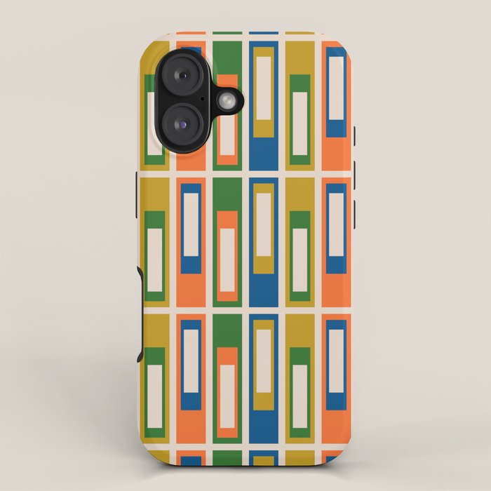 Mid Century Modern Geometric Lexington Ave Multicolored Retro Pattern iPhone Case Gallery Image 1