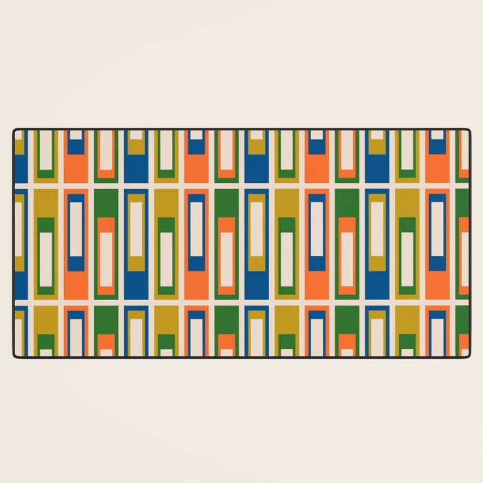 Mid Century Modern Geometric Lexington Ave Multicolored Retro Pattern Desk Mat Gallery Image 3
