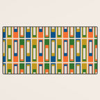 Mid Century Modern Geometric Lexington Ave Multicolored Retro Pattern Desk Mat Gallery Image 3