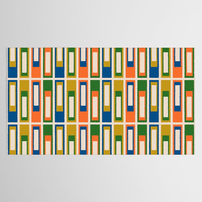 Mid Century Modern Geometric Lexington Ave Multicolored Retro Pattern Tablecloth Gallery Image 2