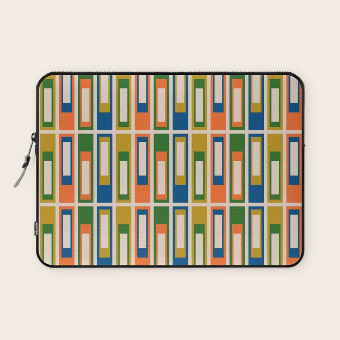 Mid Century Modern Geometric Lexington Ave Multicolored Retro Pattern Laptop Sleeve Gallery Image 1