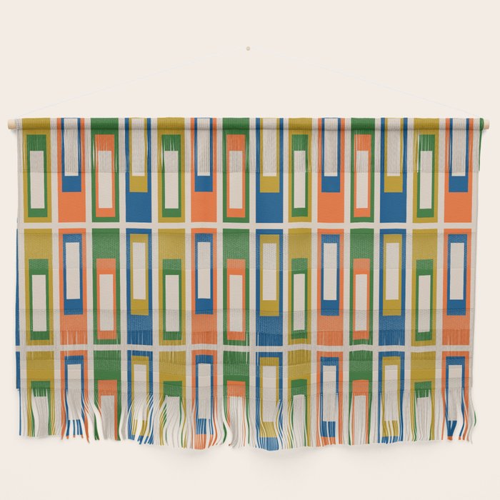Mid Century Modern Geometric Lexington Ave Multicolored Retro Pattern Wall Hanging Gallery Image 1