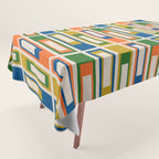 Mid Century Modern Geometric Lexington Ave Multicolored Retro Pattern Tablecloth Gallery Image 1