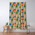 Mid Century Modern Geometric Lexington Ave Multicolored Retro Pattern Window Curtain Gallery Image 5