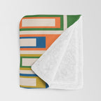 Mid Century Modern Geometric Lexington Ave Multicolored Retro Pattern Throw Blanket Gallery Image 3
