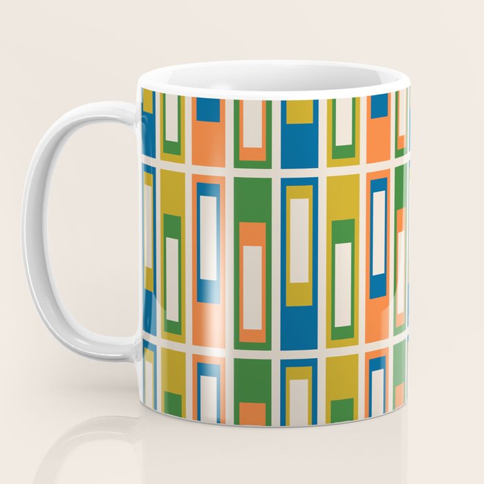 Mid Century Modern Geometric Lexington Ave Multicolored Retro Pattern Coffee Mug Gallery Image 3