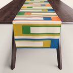 Mid Century Modern Geometric Lexington Ave Multicolored Retro Pattern Table Runner Gallery Image 1