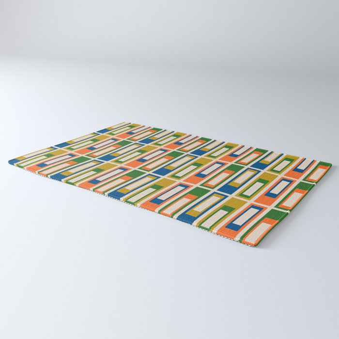 Mid Century Modern Geometric Lexington Ave Multicolored Retro Pattern Rug Gallery Image 3