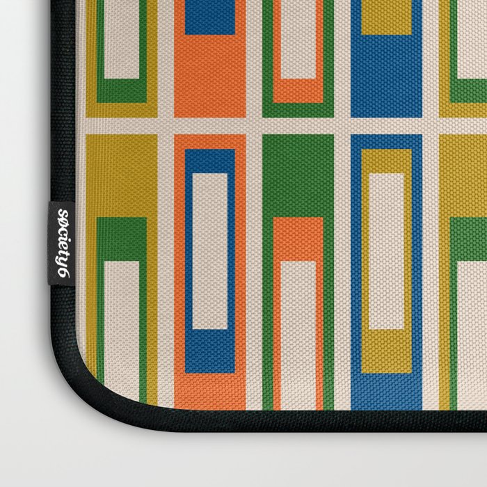 Mid Century Modern Geometric Lexington Ave Multicolored Retro Pattern Laptop Sleeve Gallery Image 3