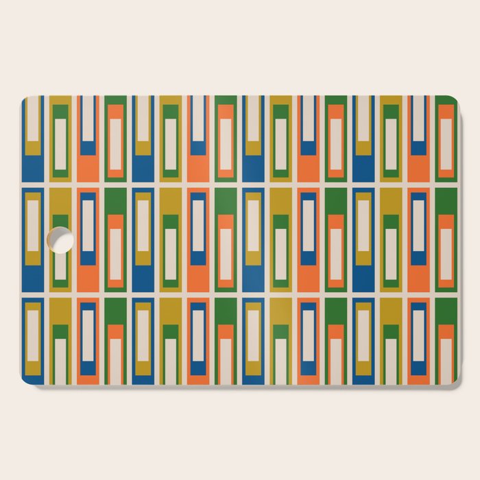 Mid Century Modern Geometric Lexington Ave Multicolored Retro Pattern Cutting Board Gallery Image 1