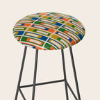 Mid Century Modern Geometric Lexington Ave Multicolored Retro Pattern Stool Gallery Image 2