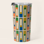 Mid Century Modern Geometric Lexington Ave Multicolored Retro Pattern Travel Mug Gallery Image 3