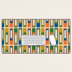 Mid Century Modern Geometric Lexington Ave Multicolored Retro Pattern Desk Mat Gallery Image 1