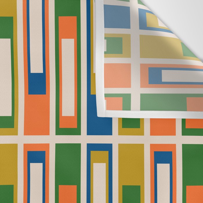 Mid Century Modern Geometric Lexington Ave Multicolored Retro Pattern Wall Tapestry Gallery Image 3