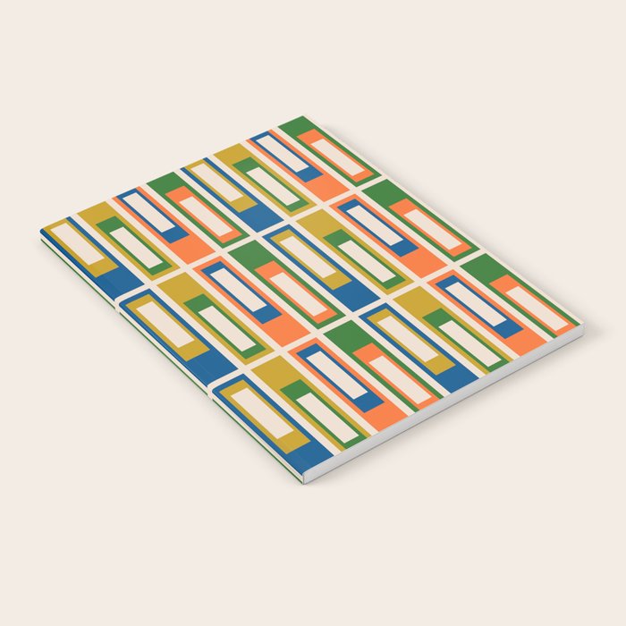 Mid Century Modern Geometric Lexington Ave Multicolored Retro Pattern Notebook Gallery Image 2