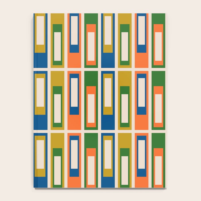 Mid Century Modern Geometric Lexington Ave Multicolored Retro Pattern Notebook Gallery Image 4