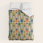 Mid Century Modern Geometric Lexington Ave Multicolored Retro Pattern Duvet Cover Gallery Image 6