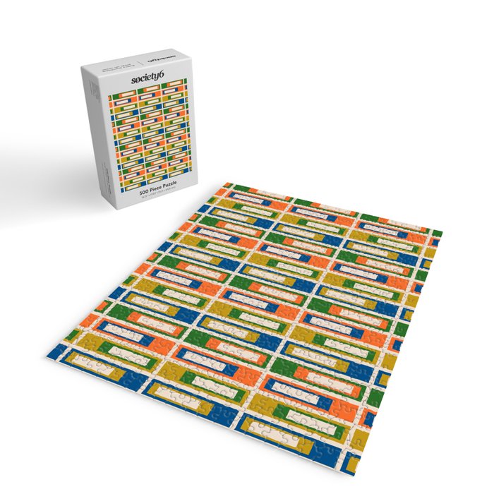 Mid Century Modern Geometric Lexington Ave Multicolored Retro Pattern Jigsaw Puzzle Gallery Image 2