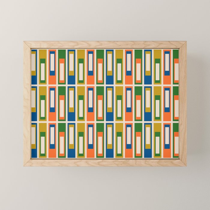 Mid Century Modern Geometric Lexington Ave Multicolored Retro Pattern Mini Art Print Gallery Image 1