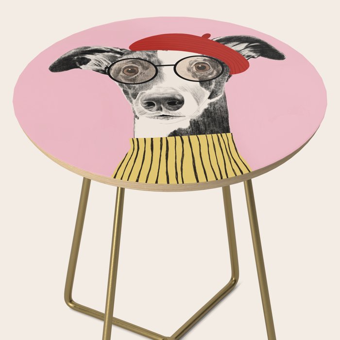 French style greyhound dog portrait Side Table Gallery Image 2